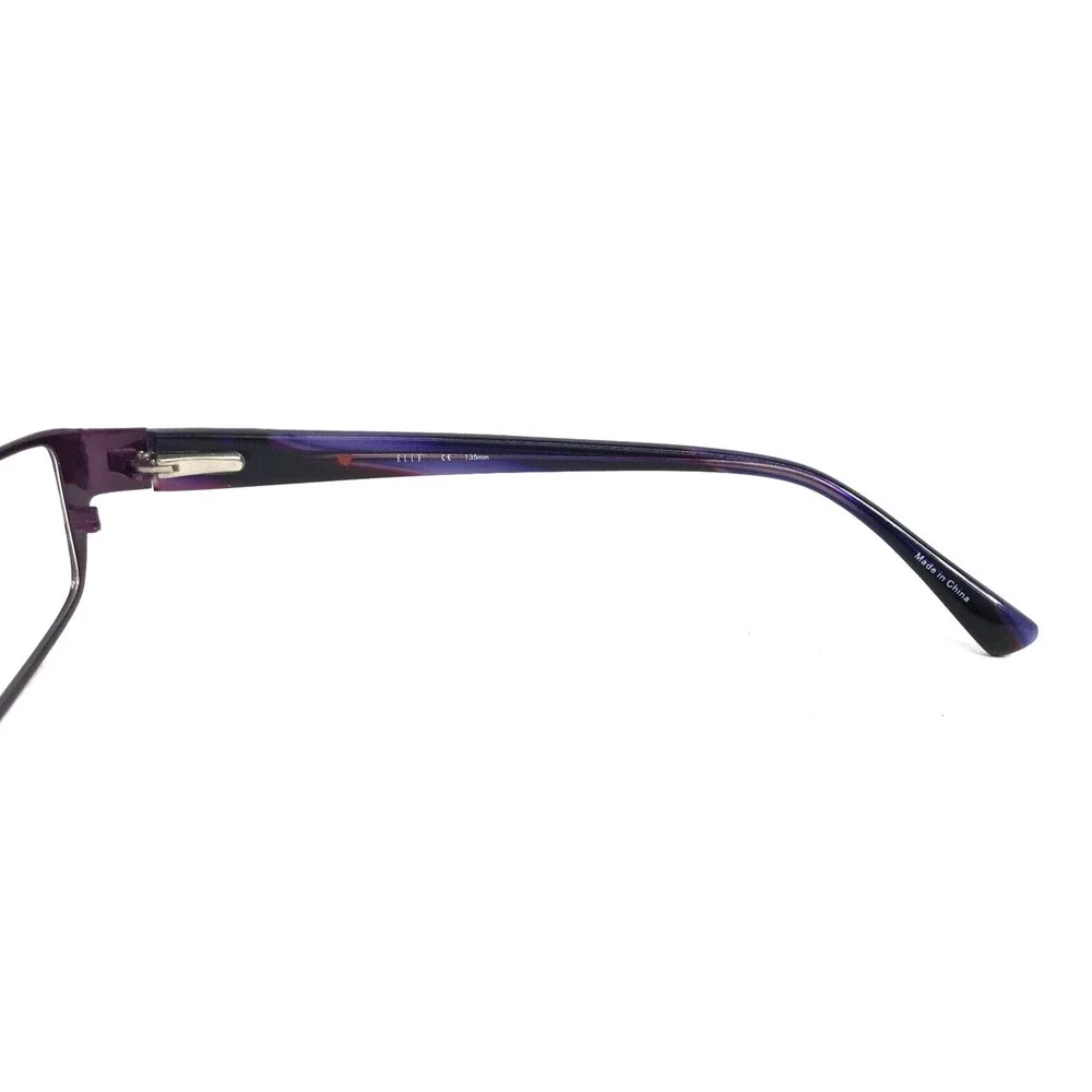 Elle Eyeglasses Frames EL13320 PU Shiny Purple Rectangle Full Rim 52-15-135